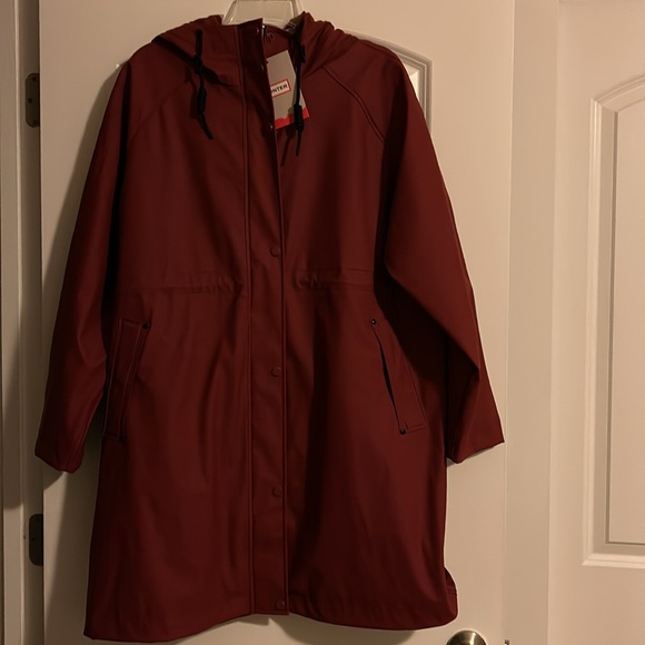 Hunter Womens Rain Parka Fall Red Small (6-8 US) - Picture 8 of 8